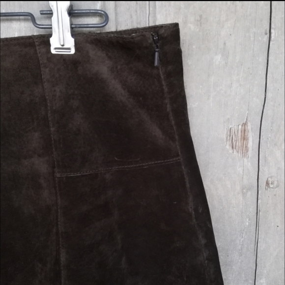 Brown Suede Leather Skirt - Picture 4 of 5